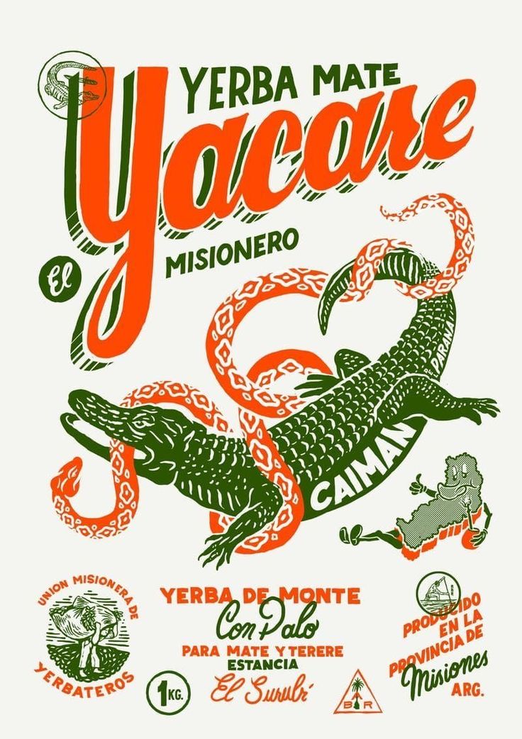 the poster for yybra mate yacace, which features alligators and lizards