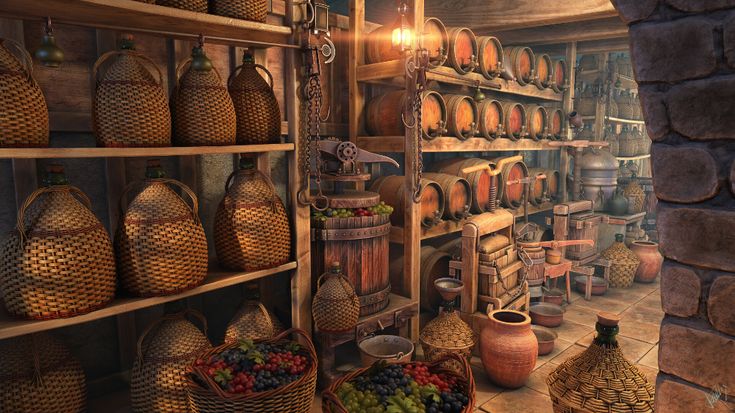 an old fashioned store filled with lots of bottles and baskets