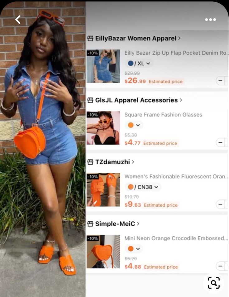 Shein Outfits Summer Vacation, Cute Outfits Off Shein, Vacation Outfits From Shein, Cute Shien Summer Outfits, Cancun Outfits Shein, Shien Summer Clothes Outfits, Outfit Ideas From Shein Baddie Summer, Summer Outfits On Shein, Orange Crush Outfit Ideas