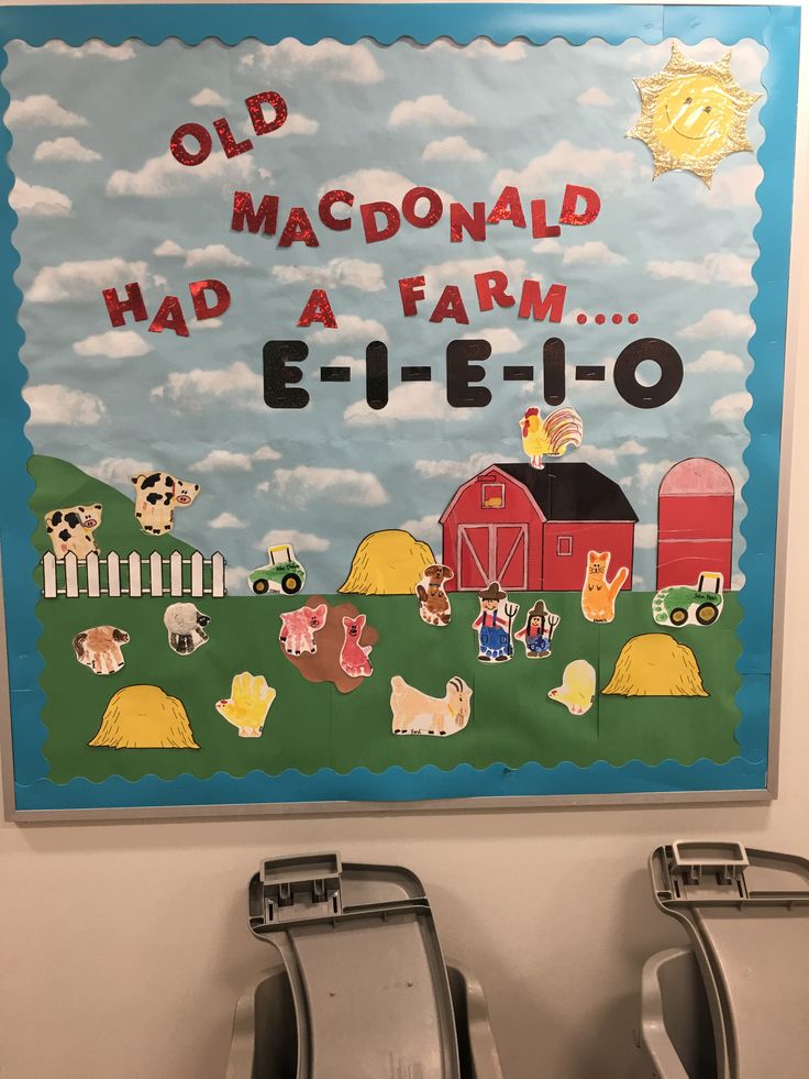 two urinals in front of a sign that says old mcdonald had a farm