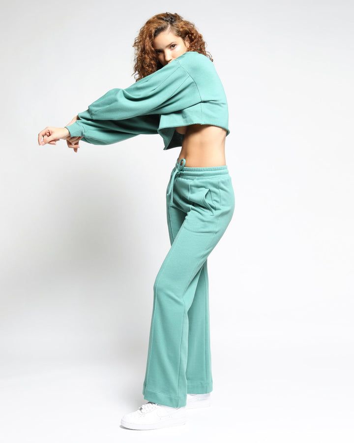 Sunnyside Terry Wide Leg Womens Sweatpants | Womens Sweat Pants – Twenty Montreal Green Wide Leg Pants For Loungewear In Fall, Green Wide Leg Pants For Loungewear, Green Wide Leg Pants For Fall Loungewear, Green Fall Loungewear Bottoms, Sporty Straight Pants For Lounging, Sporty Straight Lounging Pants, Sporty Straight Lounge Pants, Green Wide Leg Lounging Pants, Green Straight Leg Bottoms For Loungewear