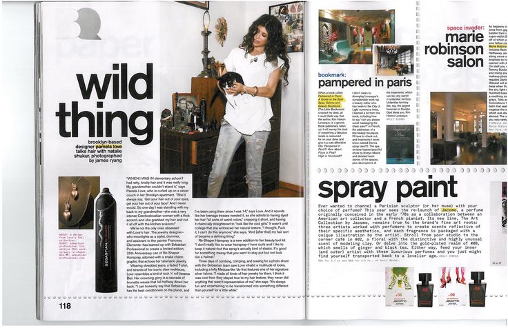 an article in the magazine about how to use spray paint for hair and body care