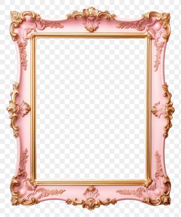 a pink and gold frame on a transparent background