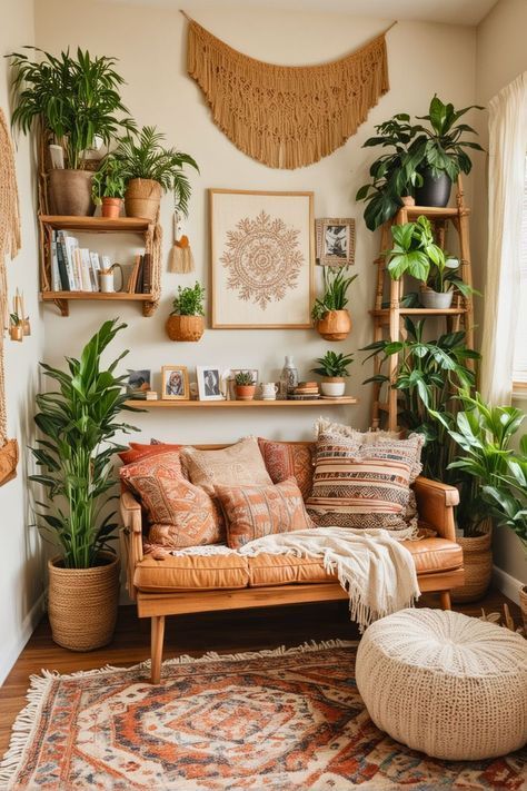 a living room filled with lots of plants