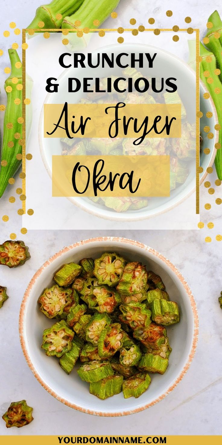 Crunchy air fryer okra Air Fried Okra Chips, Air Fryer Okra Chips, How To Air Fry Okra, Dehydrate Okra In Air Fryer, Air Fryer Recipes Orka, How To Cook Okra In Air Fryer, Picked Okra Recipe, Air Fry Okra Fresh, Air Fried Okra No Breading