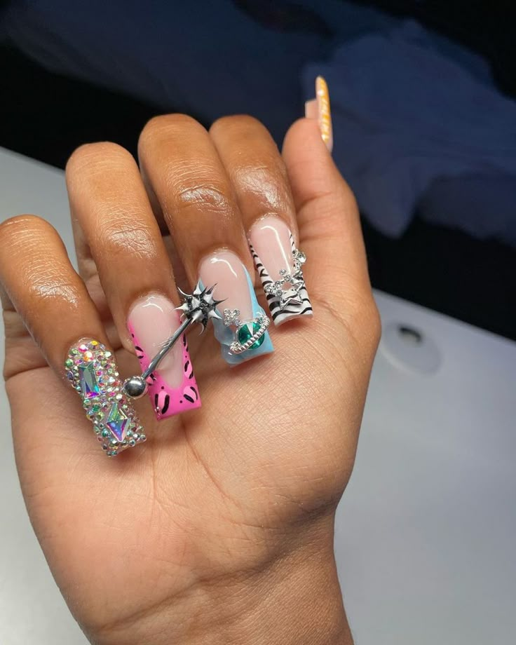 Nail Instagram, Naild It, Pink Ombre Nails, Hard Nails, French Tip Acrylic Nails, Cute Acrylic Nail Designs, Short Square Acrylic Nails, Y2k Nails, Dope Nail Designs