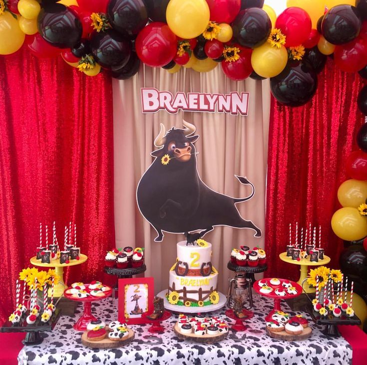 a table topped with lots of cakes and desserts