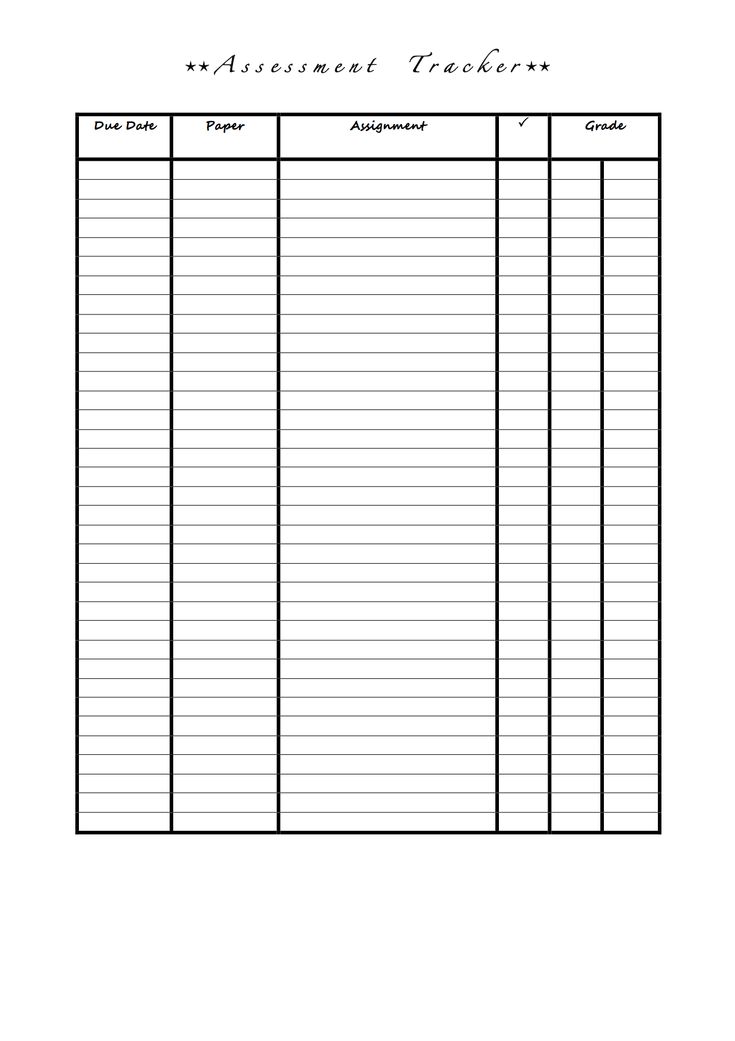 the printable financial tracker is shown in black and white