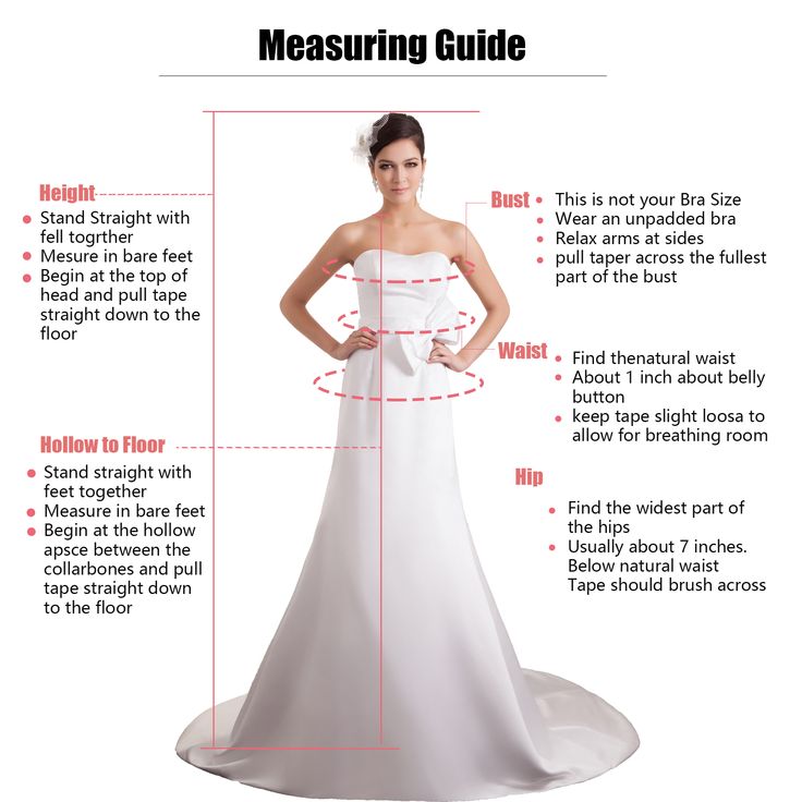 a woman in a white dress with measurements for her wedding gown, which features the waist and