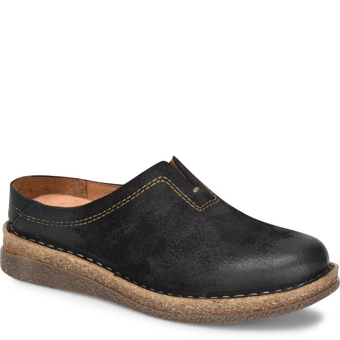 Seana | Born Shoes Suede Slip-on Clogs With Leather Sole, Comfortable Closed Toe Clogs With Suede Lining, Casual Clogs With Suede Lining And Round Toe, Leather Slip-on Clogs With Suede Lining, Comfortable Slip-on Clogs With Rubber Sole, Comfortable Slip-on Mules With Rubber Sole, Comfortable Leather Clogs With Suede Lining, Black Slip-on Clogs With Suede Lining, Casual Slip-on Clogs With Suede Lining