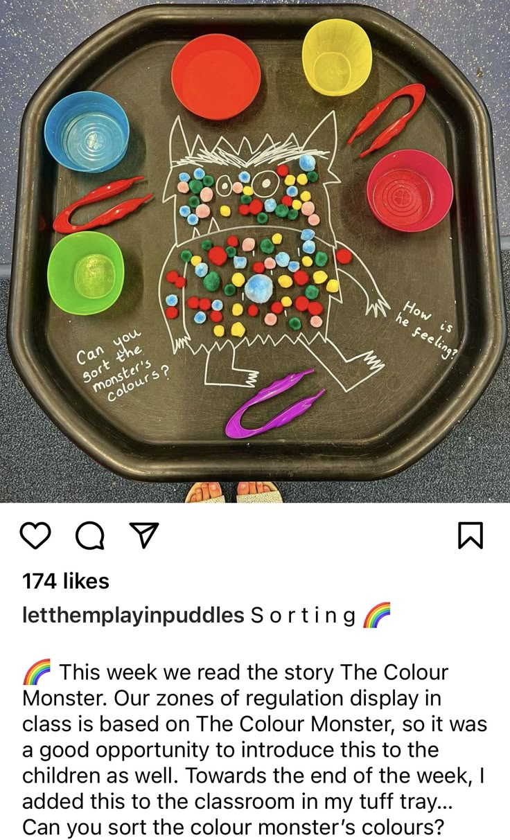 an image of a tray with different colored items on it and the caption below