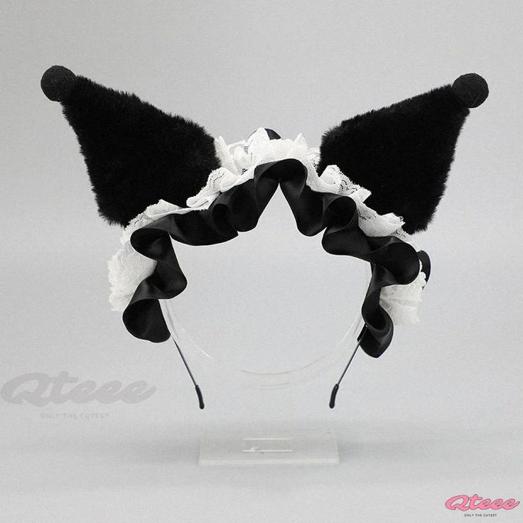 Qteee - Exquisite Velvet Lace Lolita Headband for Cosplay Enthusiasts Black Harajuku Costume For Party, Harajuku Style Black Party Costume, Black Harajuku Costume Accessories For Cosplay, Black Harajuku Style Costume Accessories For Cosplay, Harajuku Style Black Costume Accessories For Cosplay, Gothic Costume Accessories For Carnival And Cosplay, Adjustable Harajuku Costume Hats For Cosplay, Black Costume Accessories For Carnival And Cosplay, Punk Cat Ears For Costume Party