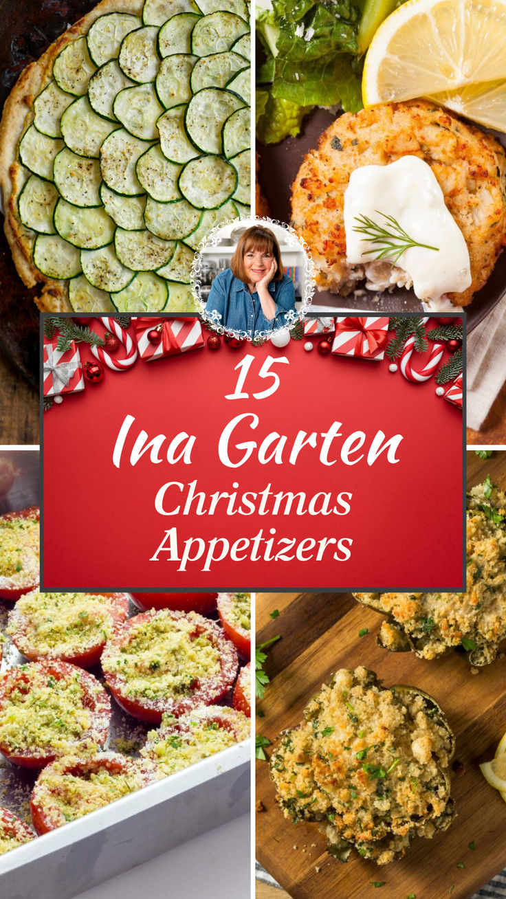 15 Best Ina Garten Christmas Appetizers Ina Thanksgiving Recipes, Ina Garden Stuffed Mushrooms, Christmas Dishes For Party, Appetizers For Christmas Eve Party, Holiday Appetizers Vegetable, 5 Course Christmas Dinner, Ina Garden Christmas Recipes, Holiday Gathering Food Ideas, New Christmas Recipes