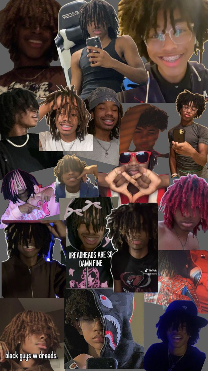 the collage shows many different types of hair and makeup, including black girls with pink dreadlocks