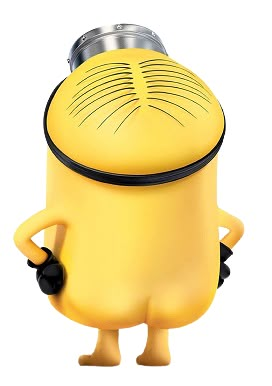 a yellow minion is holding his head with one hand and looking at the other