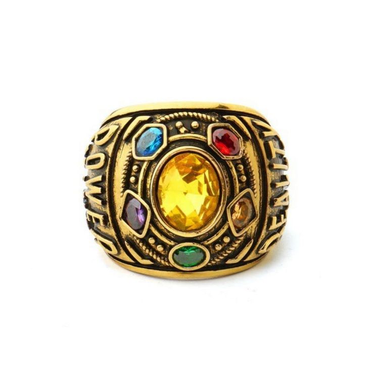 PRICES MAY VARY. Title: Thanos Ring for Men, Thanos Infinity Gauntlet Ring,Infinite Gem Ring Infinity Stone Ring, Infinity War Soul Power Stone Crystal Ring, Thanos Glove Ring,Punk Rock Clubs Disco Diamond Bling Halloween Cosplay Pennywise Costume Jewelry. Product Type: Departments > Men > Jewelry > Rings Thanos Ring, Avengers Infinity Stones, Stone Rings For Men, Infinity Stones, Diamond Bling, Power Ring, Letter Ring, Infinity Ring, Estilo Hip Hop