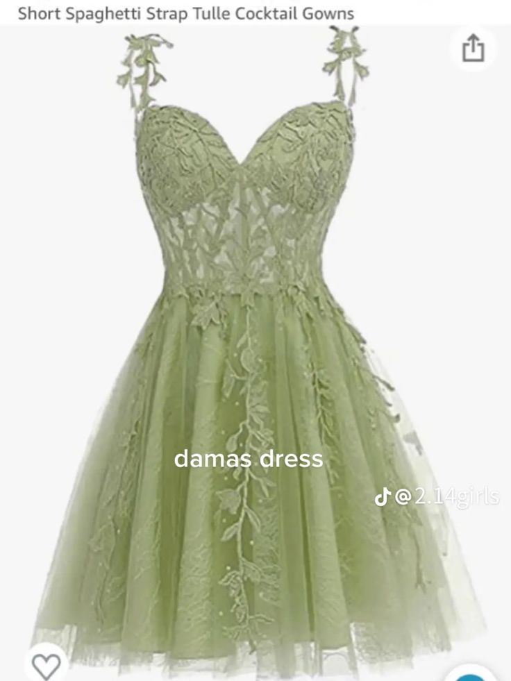 Damas Outfits Quinceanera Sage Green, Sage Green Quinceanera Dresses Short, Sage Green Damas Dresses For Quince, Sage Dama Dresses, Light Green Dama Dresses For Quince, Green Quinceanera Dresses Damas, Sage Green Quinceanera Dama Dresses, Enchanted Forest Dama Dresses, Enchanted Forest Theme Dress Homecoming