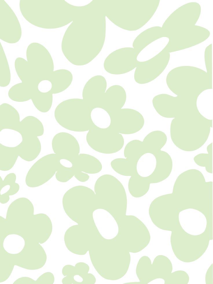 a white and green flower pattern is shown