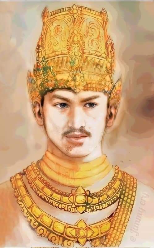 an artistic painting of a man wearing gold jewelry