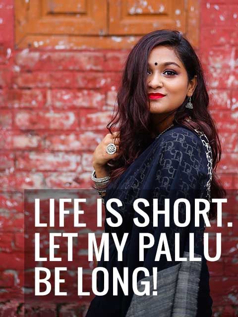 a woman standing in front of a red brick wall with the words life is short, let my palu be long