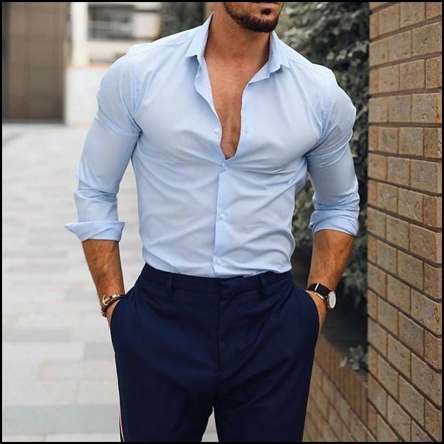 #inspire #pinterest #pinterestinspired #mensfashion #fashion #love #life #style #ideas #lifestyles #look #happiness #formal #looks #tattooart #tattoos #tattoo #art #2020menshairstyles #trending #motivation Blue Shirt Outfit Men, Navy Blue Dress Outfit, Gentleman Mode, Blue Dress Outfits, Navy Blue Dress Pants, Shirt Outfit Men, Formal Men Outfit, Blue Dress Pants, Linen Shirt Men