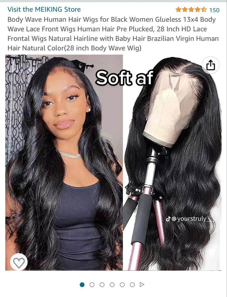 Bodywave Lacefront Wig Side Part, Amazon Lace Front Wigs, Side Part Wig No Baby Hair, Amazon Wigs, Amazon Wigs Black Women, Side Part Black Lace Front Wig, Amazon Wig Install, Wig Install Essentials, Amazon Hair