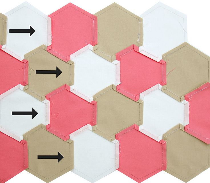 the hexagonal tiles have arrows pointing in different directions