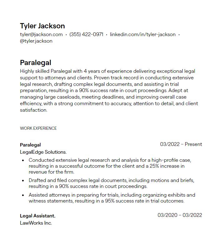 a professional resume with no work experience is shown in this image, it shows the profile and