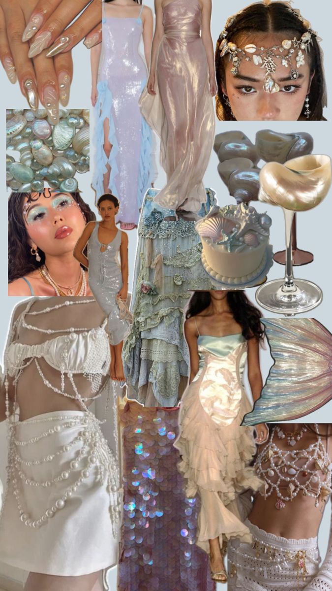 a collage of women in dresses and accessories