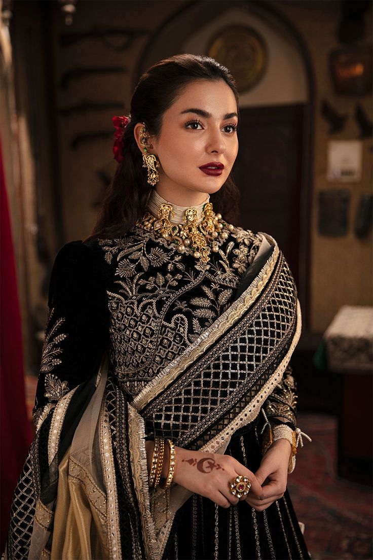 Embroidered Black Lehenga Choli by Designer Latest Black Lehenga Choli, Black Lehenga, Asim Jofa, Velvet Sleeve, Bridal Outfit, Ayeza Khan, Black Bridal, Chiffon Collection, Velvet Collection