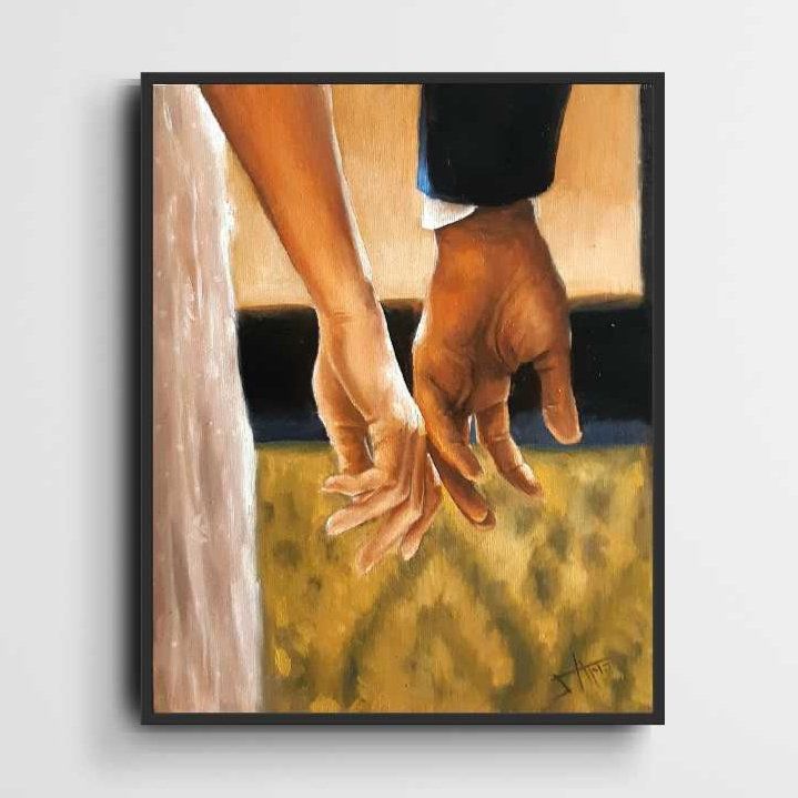 Simon and Daphne from Bridgerton , art print Oil Painting Hands, Simon And Daphne, Painting Hands, Wedding Gift Art, Art Romantique, Foto Disney, Bridgerton Inspired, Love Decor, Romantic Paintings