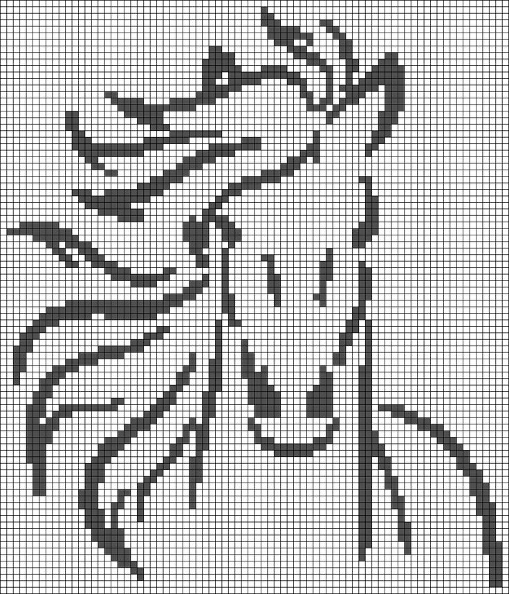 a cross stitch pattern with a horse's head