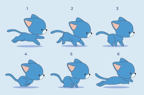 step by step instructions on how to draw a cute cartoon cat with different poses and expressions