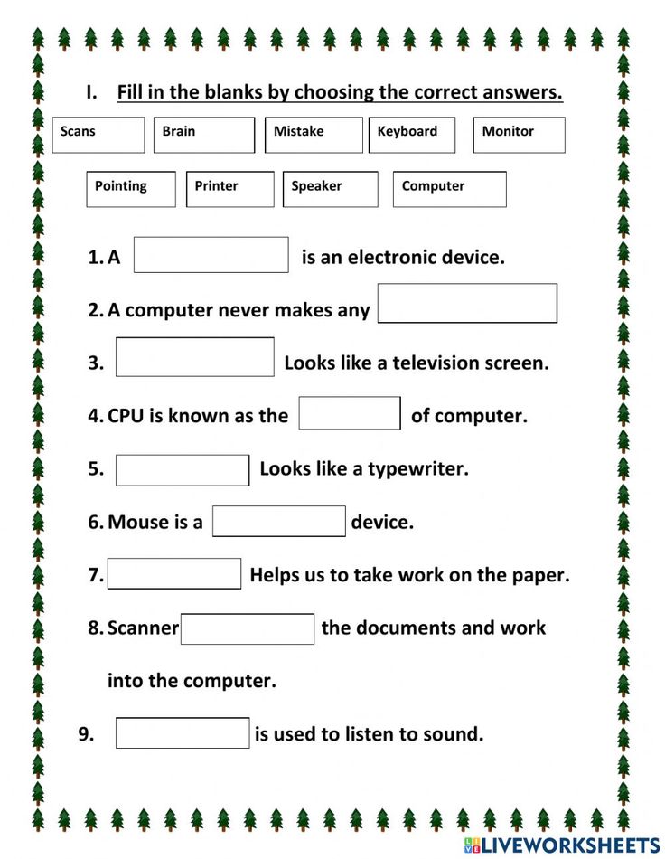 worksheet for the computer and other electronic devices that are connected to each other