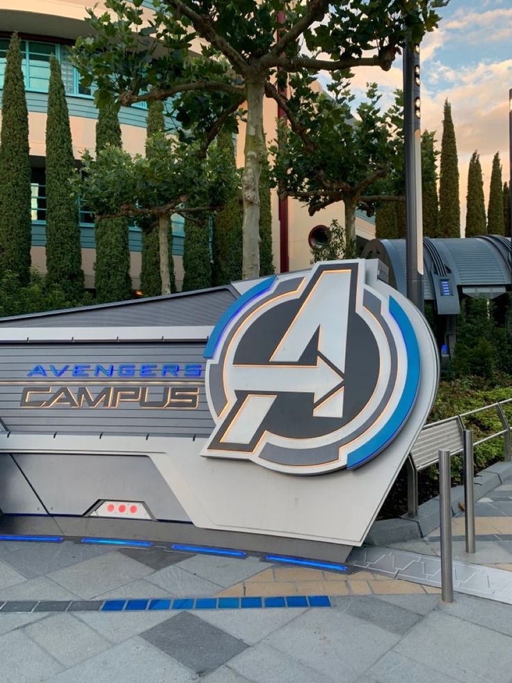 the avengers 4 campus sign is on display