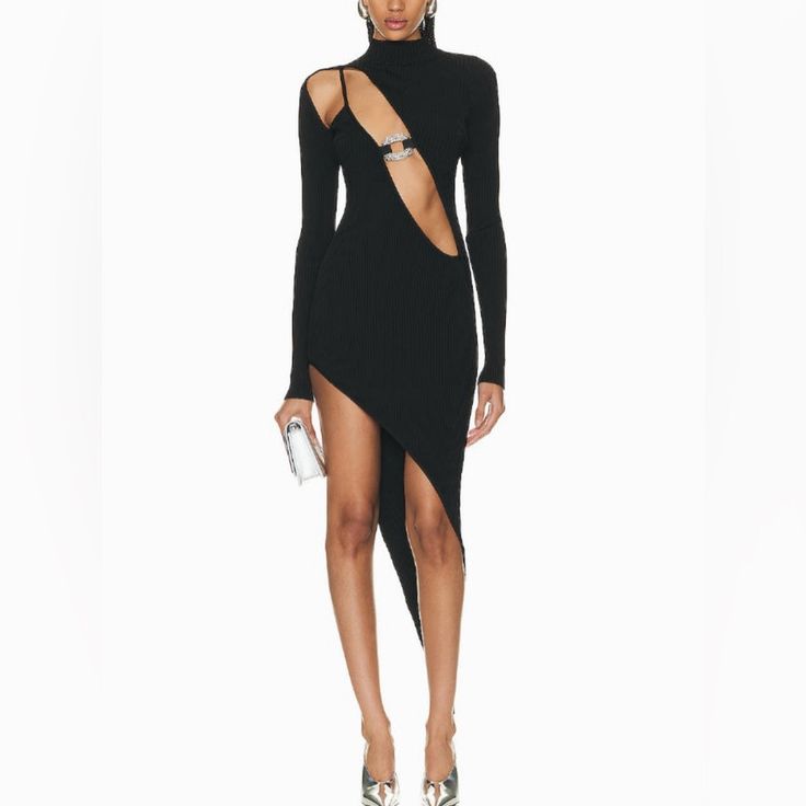 New Has From Size S-L Sleek Winter Evening Bodycon Dress, Sleek Winter Party Bodycon Dress, Sleek Midi Dress For Winter Evenings, Sleek Winter Party Midi Dress, Sleek Evening Midi Dress For Winter, Asymmetrical Mini Dress For Winter Evening, Asymmetrical Winter Evening Mini Dress, Sleek Evening Dress For Winter, Chic Silver Bodycon Evening Dress