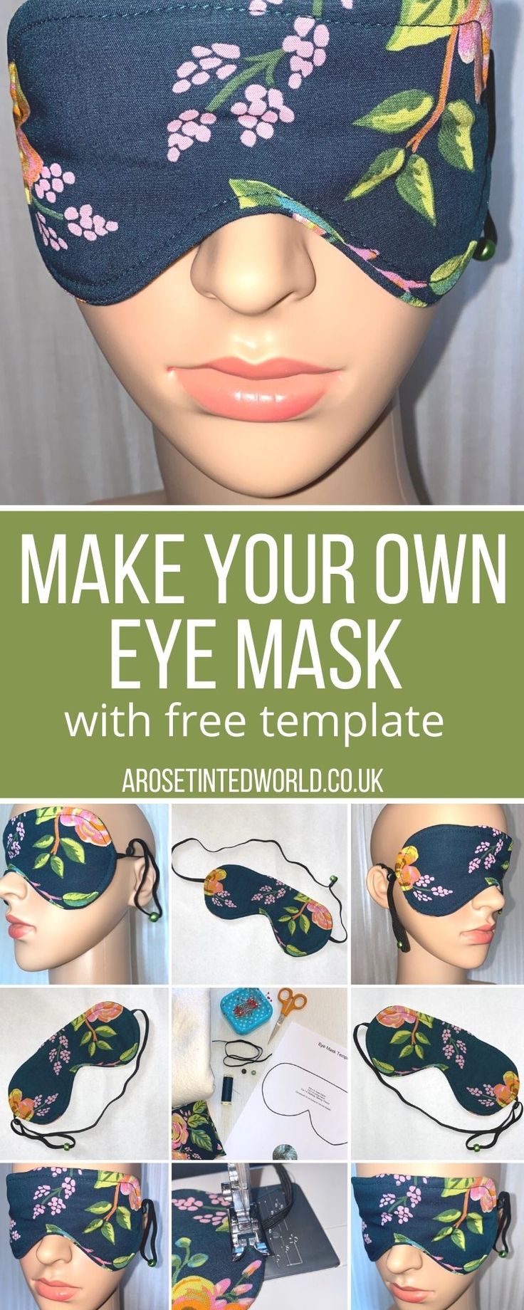 the instructions to make your own eye mask with free template