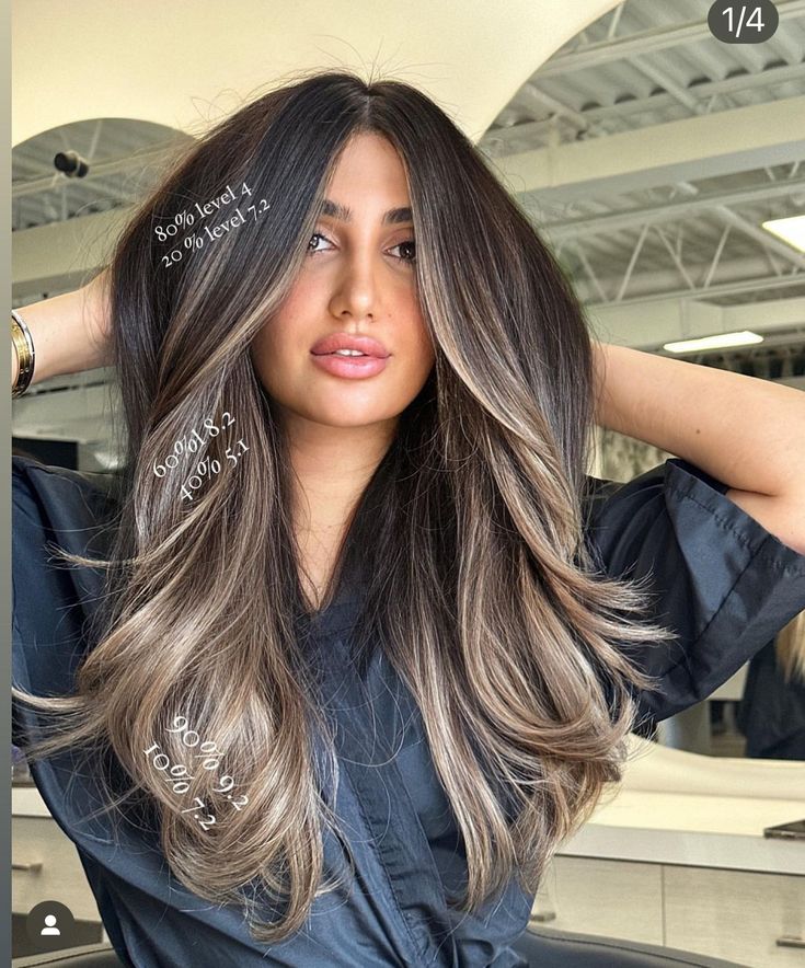 Brunette Tones, Balayage Styles, Baylage Hair, Balayage Blond, Black Hair Balayage, Ash Blonde Balayage, Brown Hair Inspo, Hair Color Formulas, Brunette Balayage