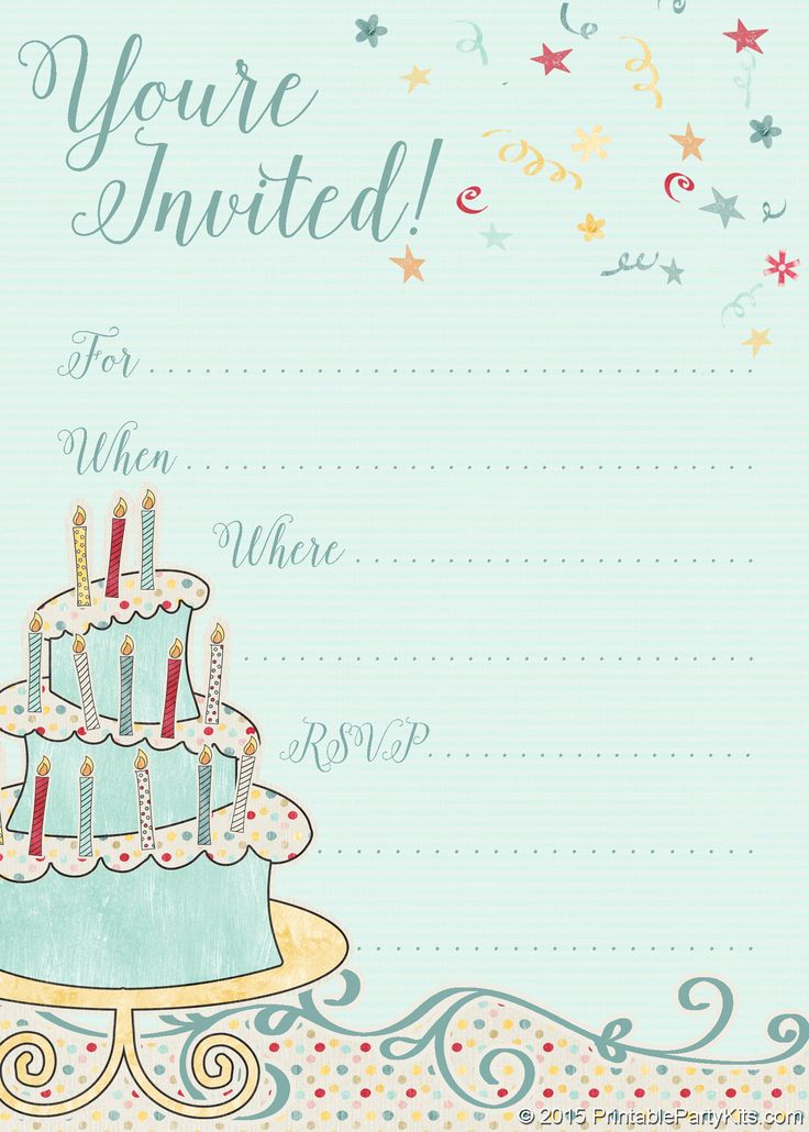 a birthday card with a cake and stars in the sky, on top of a blue background