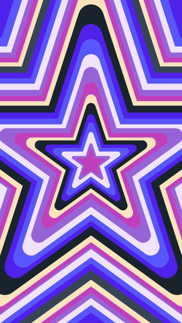 an abstract star pattern in purple, blue and pink