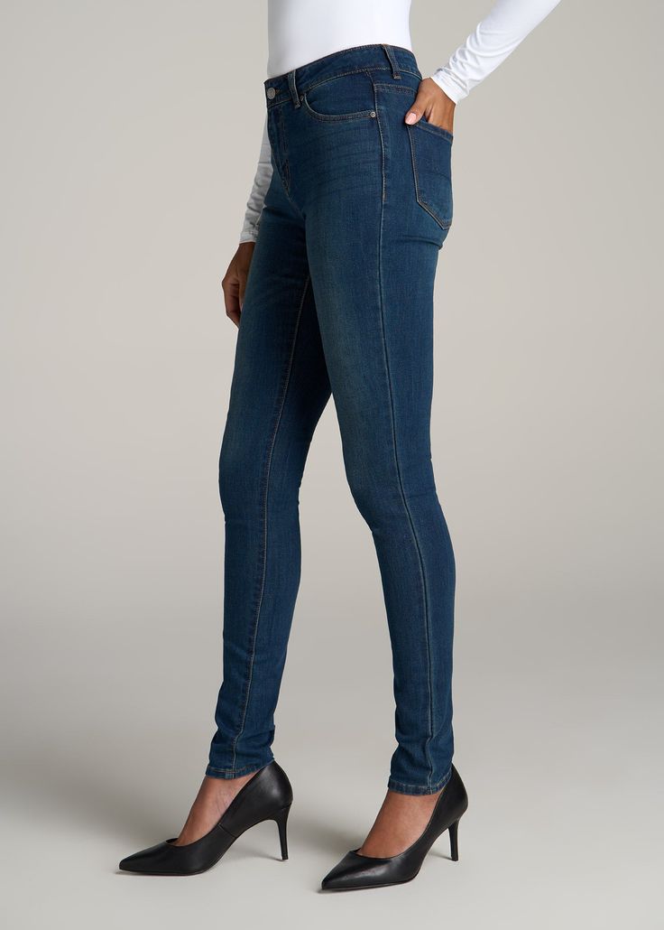 About Our Tall Jeans For Women Not a high-rise and not a low-rise, these staple skinny jeans for tall women offer a happy medium. Designed to hit just below the natural waist, our Sarah jeans are made of a comfortable fabric with an ultra-flattering silhouette. We created these tall jeans for women to be the perfect everyday pair that you can wear any day of the week, whether you’re out running errands, working in the office or meeting friends for dinner. The extended inseam of these tall skinny Jeans For Tall Women, Meeting Friends, Tall Jeans, Jeans For Women, High Rise Denim, Tall Women, Denim Pants, Running Errands, Low Rise