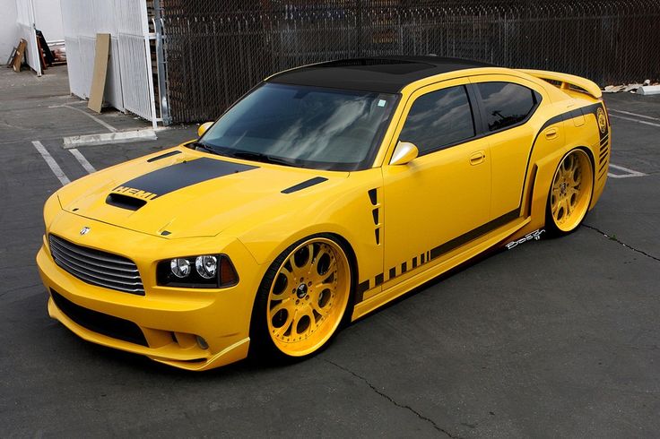 a yellow sports car parked in a parking lot