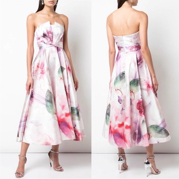 Reposhing This Item I Purchased From @Metamorphiclife. Loved It, But It Was Too Big In The Bust And I Didn’t Have Time For Alterations! Questions? Leave A Comment Below! Marchesa Dresses, Pattern Draping, Marchesa, Pink White, White Dress, Midi Dress, Womens Dresses, Pattern, Women Shopping