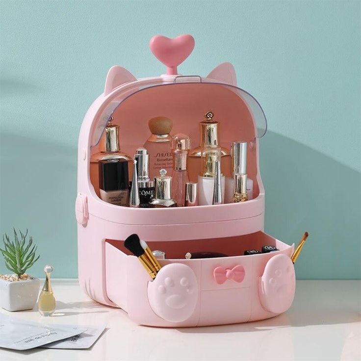 Спонж Beauty Blender, Penyimpanan Makeup, Kawaii Crafts, Makeup Storage Box, Cosmetic Box, Cute Room Ideas, Kawaii Accessories, Cat Makeup, Kawaii Room