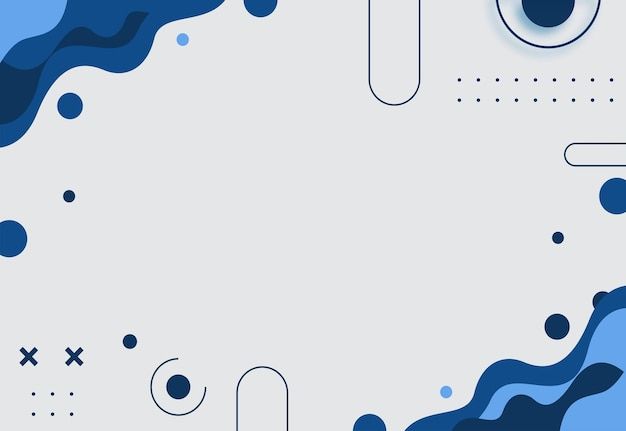 an abstract blue and white background with circles, lines, and shapes in the center