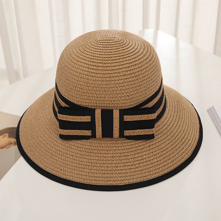 Popular elements: bowFor the season: SummerHat style: domeHat brim style: big brimColor: khaki, beige, milky whiteSize: M (56-58cm)Function: sunscreen, breathable, waterproof, protective, windproof, sunshade, insect-proof, anti-fallApplicable scenes: indoor, outdoor, outing, shopping, travel, party, beachStyle: business, versatile, elegant, minimalist, casual, sporty, fashionable OL, simple, European and American, light luxury, chic, high-endStyle: adult straw hat, sun hat, sun protection hat, sun hat, beach hatFabric name: StrawStyle Category: Fashion Commuting Beige Bucket Hat For Outdoor, Beige Brimmed Boater Hat For Beach Season, Khaki Hats With Curved Brim For Summer, Beige Boater Hat With Curved Brim For Beach Season, Beige Boater Hat For Beach Season With Curved Brim, Trendy Beige Boater Hat For Beach Season, Beige Boater Hat With Uv Protection For Summer, Beige Straw Boater Hat For Outdoor, Beige Straw Boater Hat For Outdoors