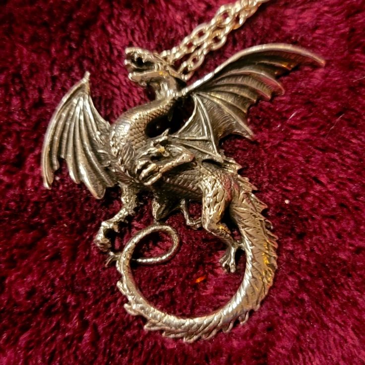 Pendant Measures Approximately 2" High By 2" Wide, On What I Estimate To Be An 18"-20" Chain, (Sorry No Measuring Tape) Brand New, Never Worn Alchemy Gothic Jewelry, Alchemy Gothic, Fox Pendant, Dragon Necklace, Dragon Jewelry, Dragon Pendant, Measuring Tape, Gothic Jewelry, Pretty Jewellery