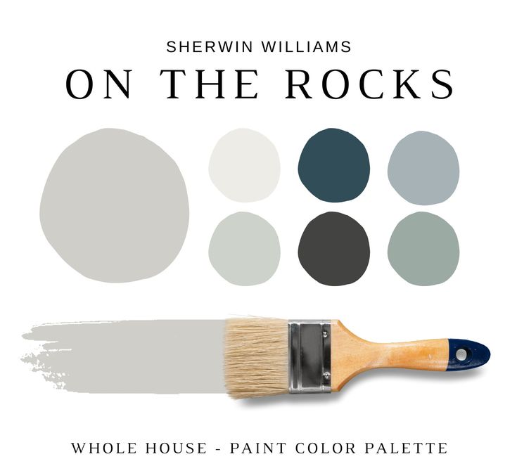 the color scheme for sherylin williams's on the rocks, which includes gray paint