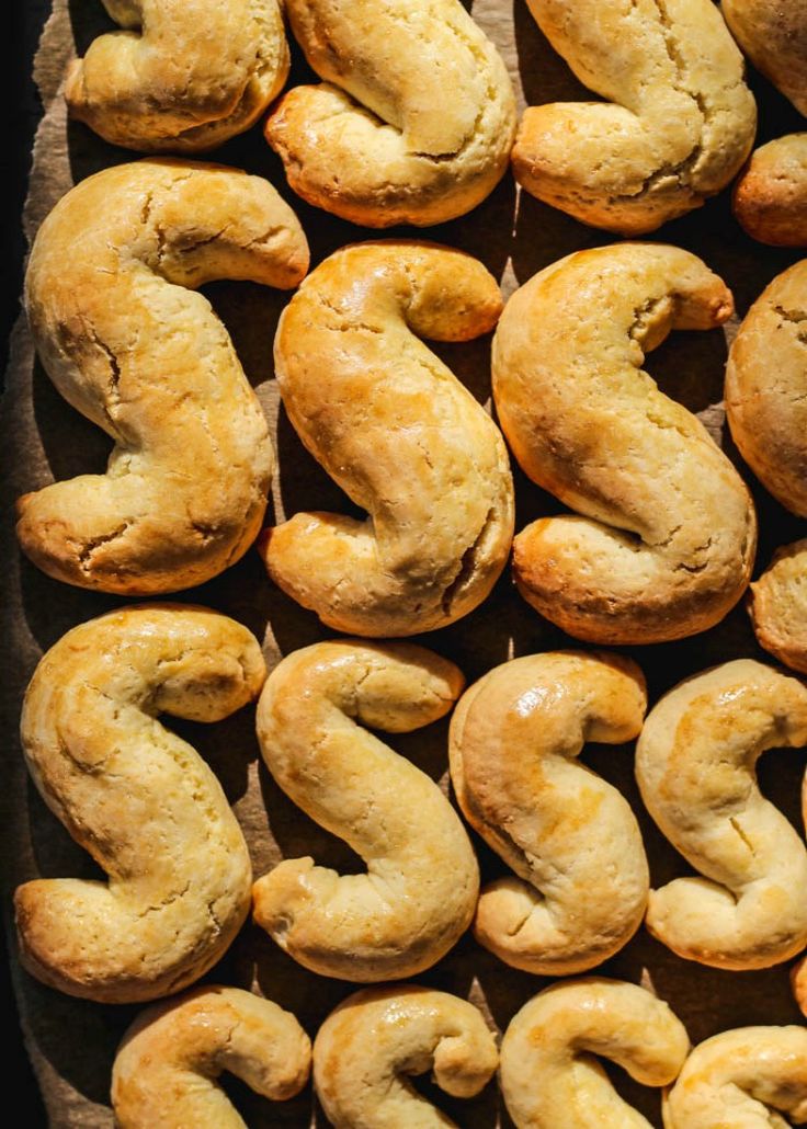 baked pastries are arranged in the shape of letters