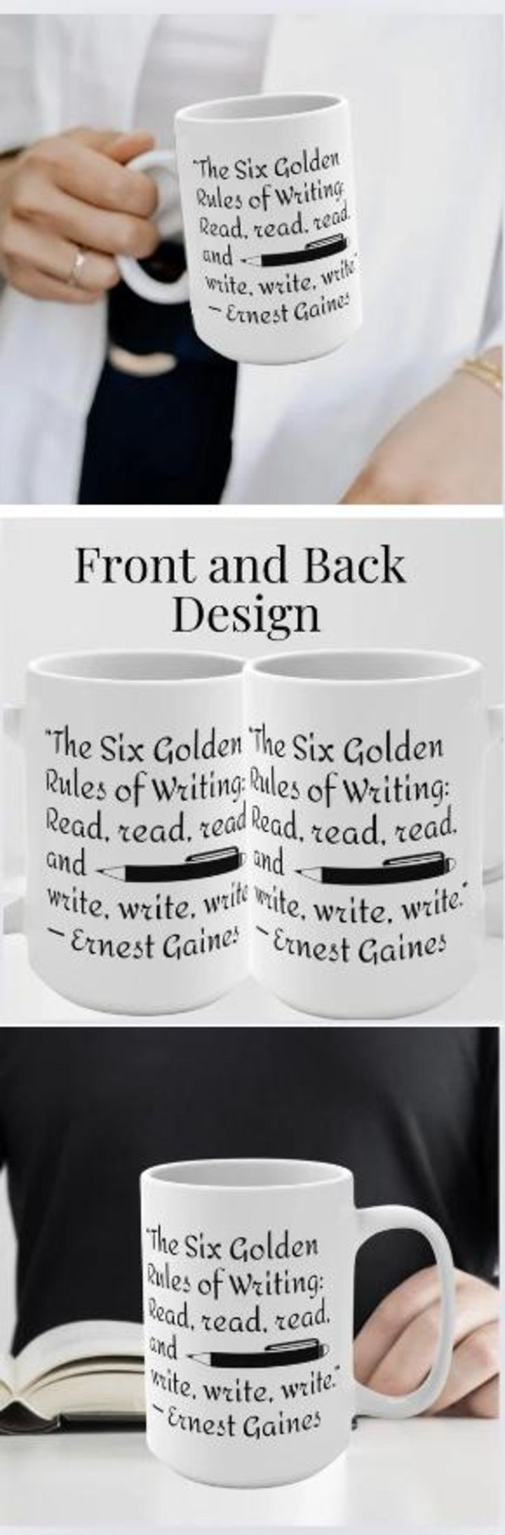 two coffee mugs with the same quote on them